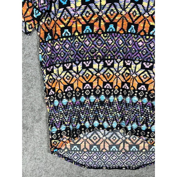 Lularoe Irma Short Sleeve Aztec Geometric Tunic Top Womens Small Stretch Hi Low - Picture 10 of 16